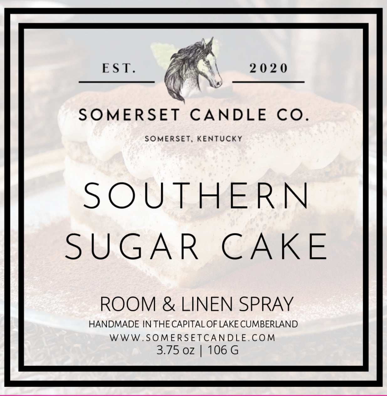 Southern Sugar Cake Room & Linen Spray Label