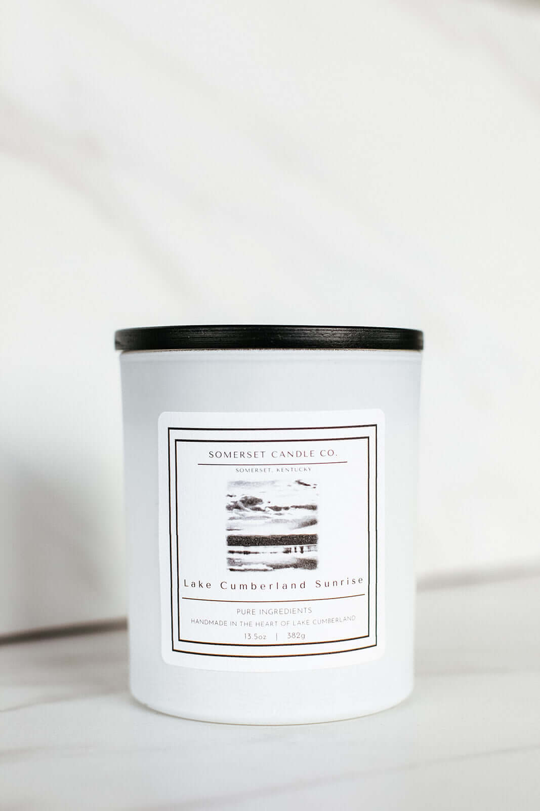 Lake Cumberland Sunrise Candle White Vessel