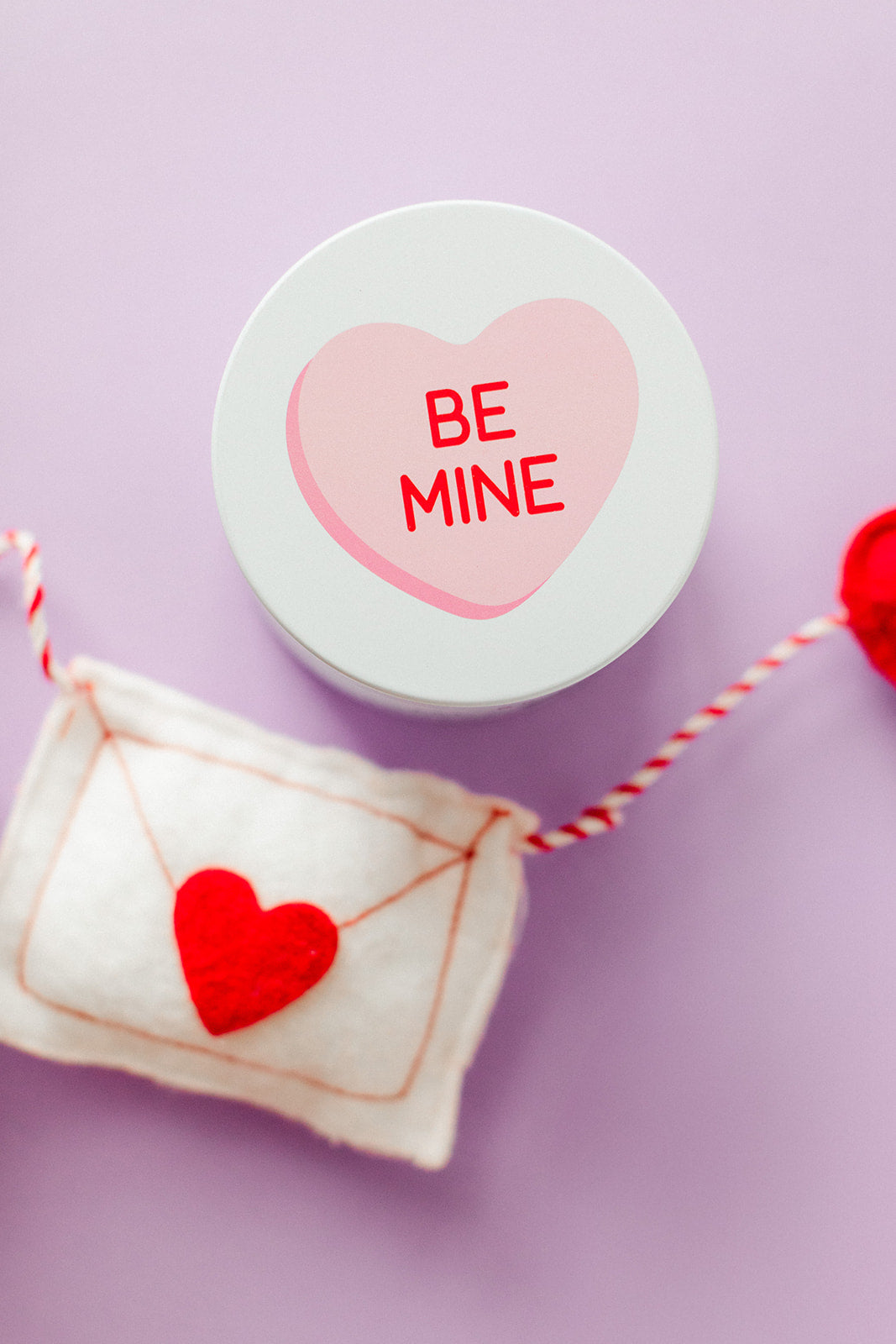 Be Mine Conversation Heart Candle