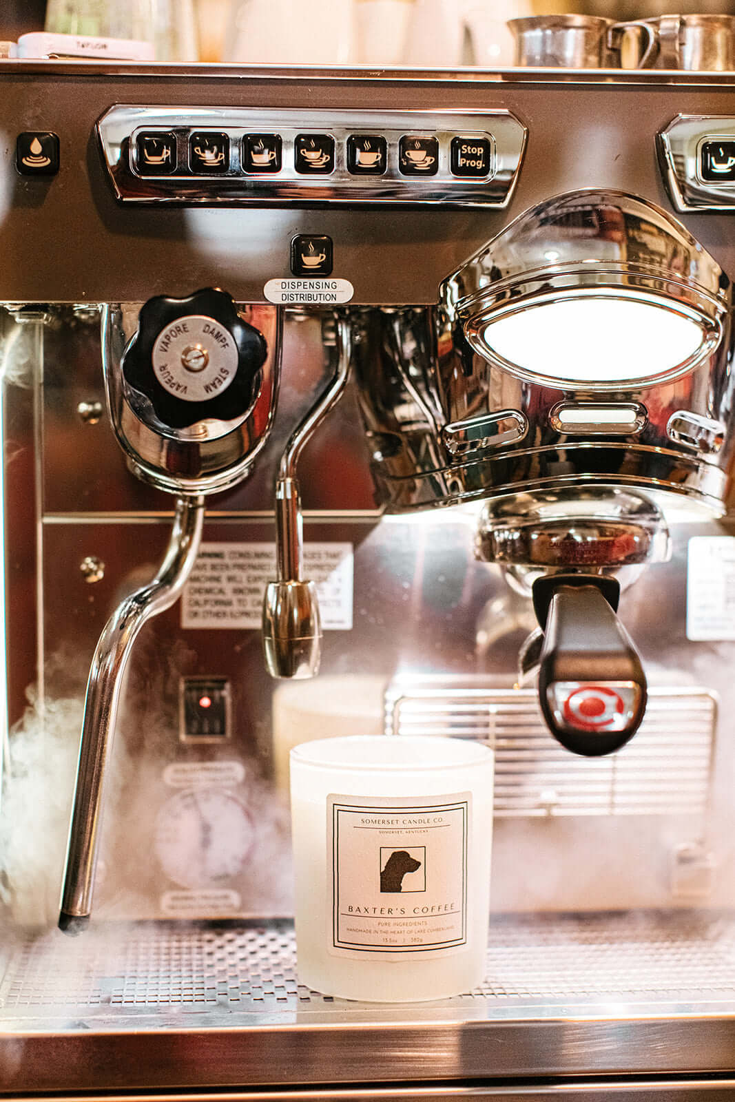 Baxter's Coffee Expresso Steam Machine Candle Theme