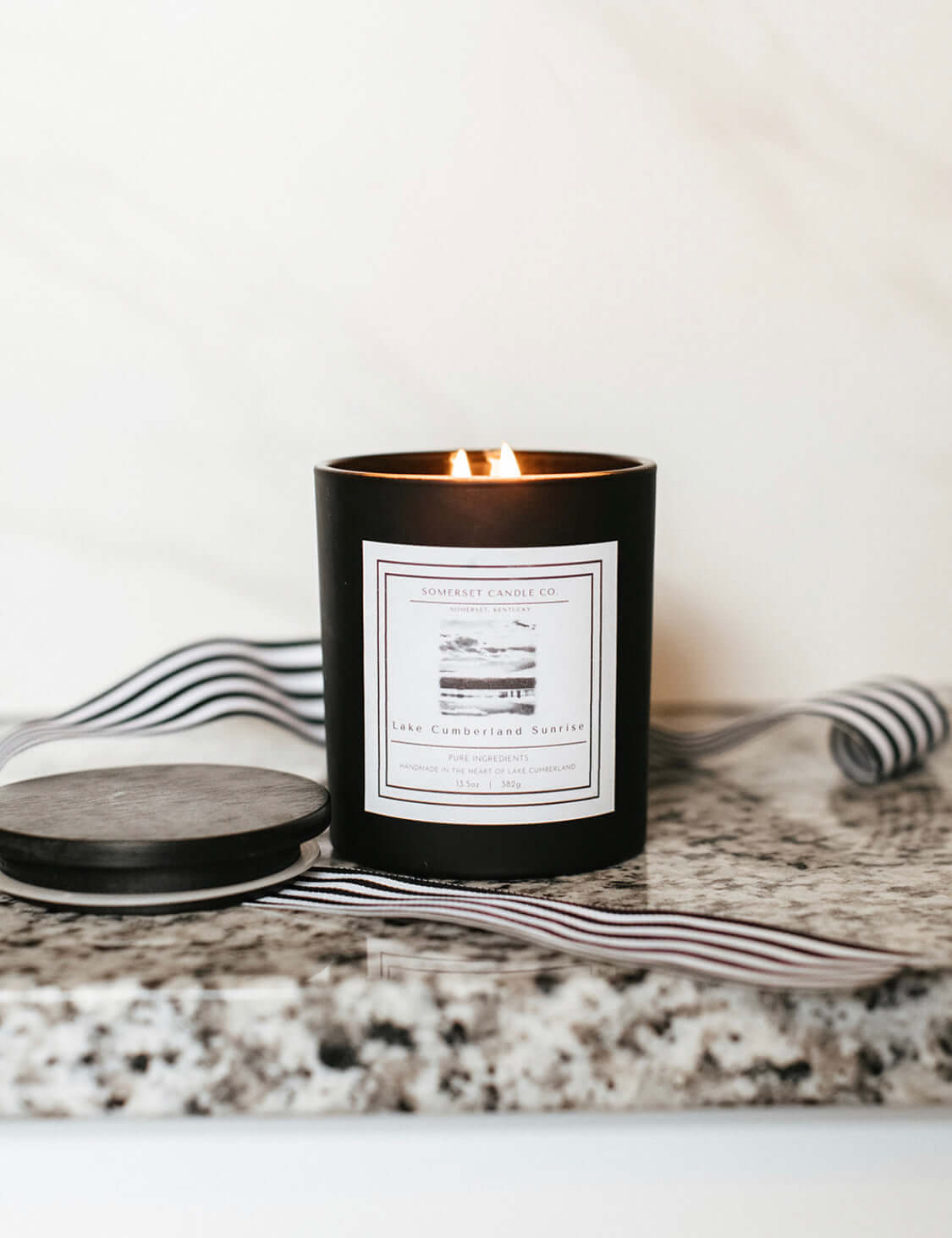 Lake Cumberland Sunrise Black Vessel Candle